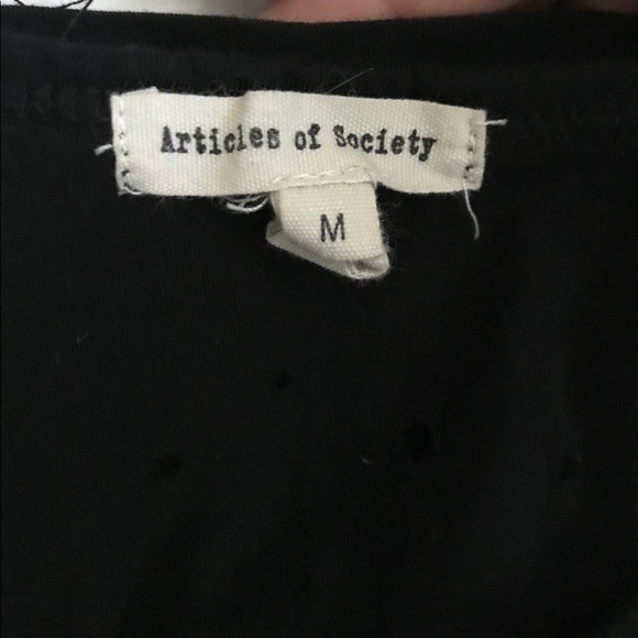 Articles of Society Pocket T-Shirt Punk Goth Hole Shirt M - Picture 3 of 4